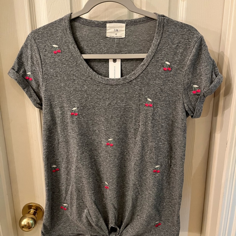 T.la t by Anthropologie embroidered with cherrys